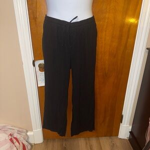 Old Navy Linen Black Straight Leg Pants